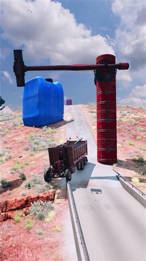 Giant Hammer Destroys Cars Instantly! 💥 – BeamNG Drive