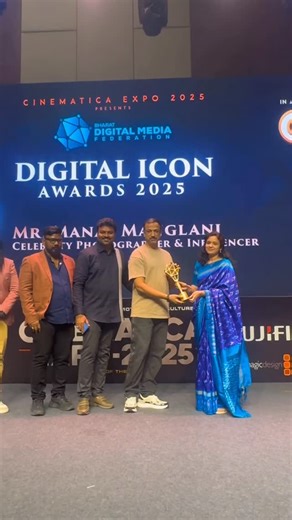MAHESH PARESHA | Congratulations to Manav Manglani for being honoured with the #BharatDMF Digital Icon Award 2025 held in Hyderabad by the Government of... | Instagram