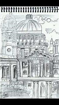 Architectural Pen Drawing | Stunning Cathedral Sketch | Ink Art Timelapse 🖊️🏛️