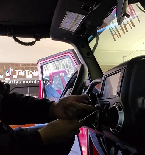 Here's a time lapse of how to take a radio out of a 2012 Jeep Wrangler. Detailed video to follow. #auto #carsoftiktok #cars #Jeep