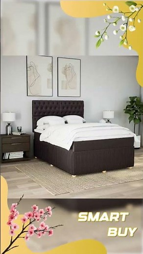 vidaXL Boxspringbett mit Matratze Dunkelbraun 140x200 cm Stoff
