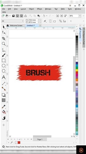 Brush Text Effect in CorelDRAW | Easy Typography Design #shorts