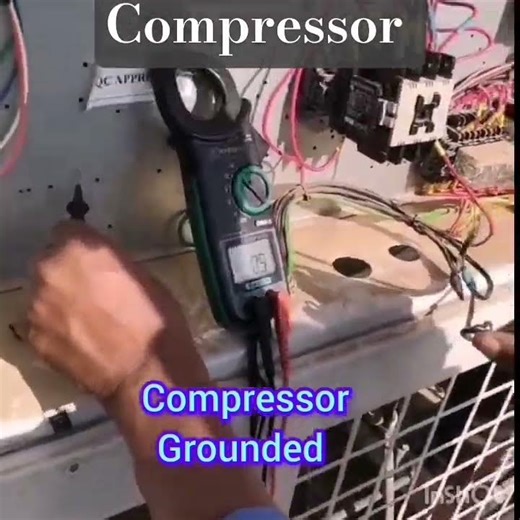 how to check if compressor is grounded #compressor #electrical #hvac #hvactech #hvaclife #earthing