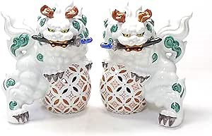 kutani hyakkaen kutani ware pair Sword lion sishi