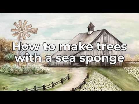 Sea Sponge Painting Technique | Create Realistic Trees in Minutes