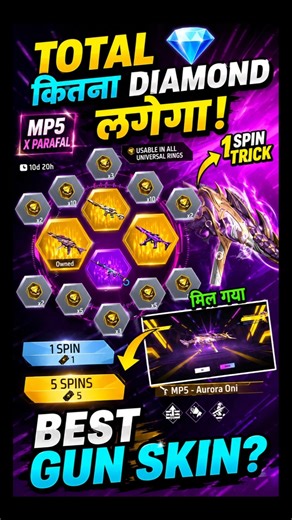 Mp5 X Parafal Ring Event Free Fire Spin | New Mp5 Skin Spin | Free Fire New Event | Ff New Event