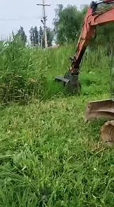 Excavator With Hedge Trimmer Head Garden Brushcutter Aerial Tree Trimmer Slope Mower