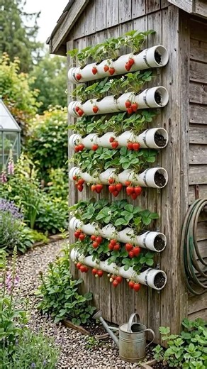 From PVC Pipe to Strawberry Wall Garden 🍓 DIY Transformation