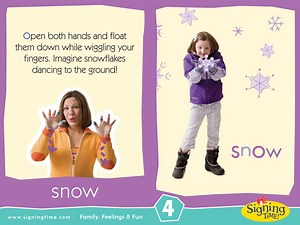 Learn how to sign snow in ASL - SigningTime Dictionary