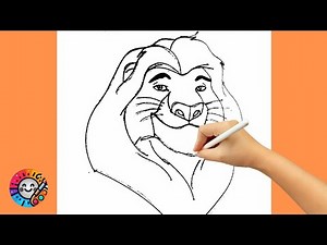 How to Draw the LION KING: MUFASA very easy line by line!