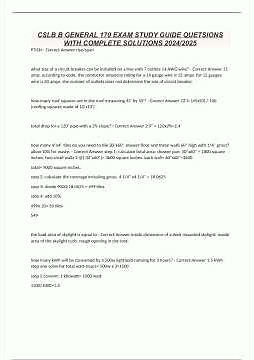 CSLB B GENERAL 170 EXAM STUDY GUIDE QUETSIONS WITH COMPLETE SOLUTIONS 2024/2025