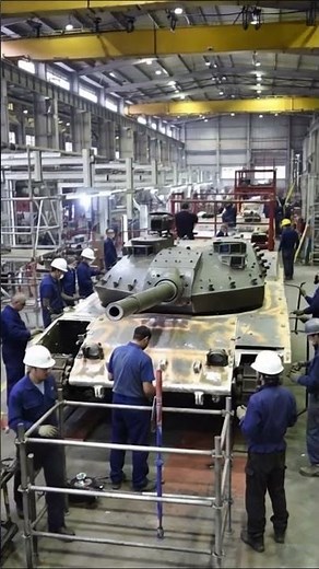 Inside the World's Largest Tank Factory Workers Building a Dark Blue Tank!