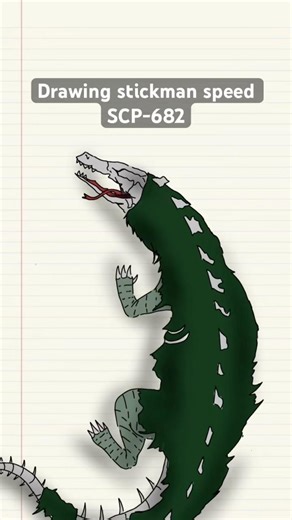 Drawing stickman speed SCP-682 #art #horror #analoghorror #scp #creepy #viralshorts