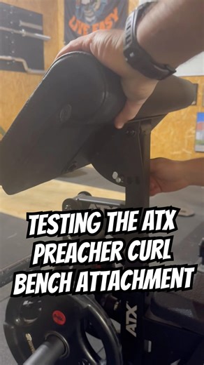 Testing out the ATX preacher curl bench attachment 💪 #homegym