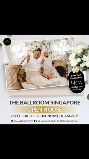 📣 𝐓𝐡𝐞 𝐁𝐚𝐥𝐥𝐫𝐨𝐨𝐦 𝐒𝐢𝐧𝐠𝐚𝐩𝐨𝐫𝐞 𝐎𝐩𝐞𝐧 𝐇𝐨𝐮𝐬𝐞 𝐨𝐧 𝟐𝟔/𝟎𝟐 𝐟𝐫𝐨𝐦 𝟏𝟎𝐚𝐦-𝟔𝐩𝐦 🥰 A breathtaking and classy wedding venue with mouth-watering cuisine, catering, and decor all in one package.⁣ ⁣ 𝗕𝗼𝗼𝗸 𝗮 𝗳𝗿𝗲𝗲 𝗽𝗿𝗶𝘃𝗮𝘁𝗲 𝗰𝗼𝗻𝘀𝘂𝗹𝘁𝗮𝘁𝗶𝗼𝗻, 𝘁𝗼𝘂𝗿 𝗼𝘂𝗿 𝗰𝗵𝗮𝗻𝗱𝗲𝗹𝗶𝗲𝗿-𝗮𝗱𝗼𝗿𝗻𝗲𝗱 𝗽𝗿𝗲𝗺𝗶𝘀𝗲𝘀 𝗮𝗻𝗱 𝘀𝗮𝗺𝗽𝗹𝗲 𝘁𝗵𝗲 𝘄𝗶𝗱𝗲 𝗮𝘀𝘀𝗼𝗿𝘁𝗺𝗲𝗻𝘁 𝗼𝗳 𝗱𝗶𝘀𝗵𝗲𝘀 𝗮𝗻𝗱 𝗰𝘂𝗶𝘀𝗶𝗻𝗲𝘀 𝗶𝗻 𝗼𝘂𝗿 𝗯𝘂𝗳𝗳𝗲𝘁 𝗹𝗶𝗻𝗲. Admission to t