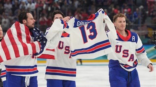 Team USA honors the late Johnny Gaudreau during gold medal celebration
