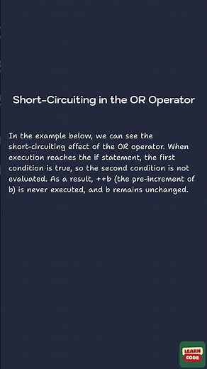 Short Circuiting in the OR Operator (Java Logical Operators)