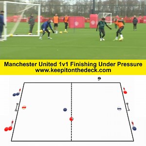 365K views · 963 reactions | Manchester United 1v1 finishing with delayed pressure. ⚽ For more training sessions use the video link below ⬇⬇ https://keepitonthedeck.com/downloads/keeepitonthedeckcoachingpack1 | Football Training Drills/Session Plans | Facebook