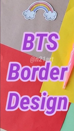 BTS Border Design | ASSIGNMENT FRONT PAGE DESIGN| #bts #btsarmy #shorts #n21art