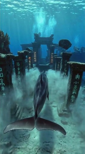 Dolphin POV discovers glowing ancient ruins in the Bermuda Triangle… what is this place? 🐬🌊