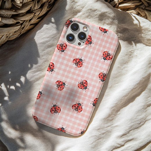 Pink Gingham Ladybug Pattern Phone Case | Impact-resistant Case - Etsy