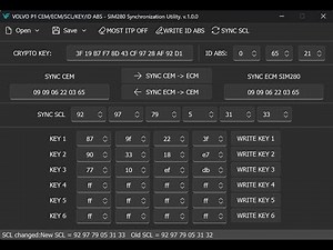 VOLVO P1 CEM & ECM & SCL & KEY & ID ABS SIM280 Synchronization Utility