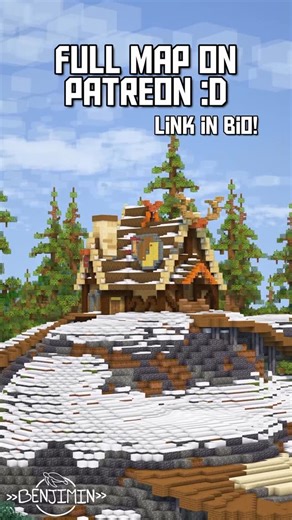 Benji || Minecraft Builds | Snowy Outpost 🌲🏔️ Minecraft fantasy snowy Christmas Inspired survival base and map! 🗺️ 🔻Download now on Patreon! 🔻 FULL MAP OUT NOW... | Instagram