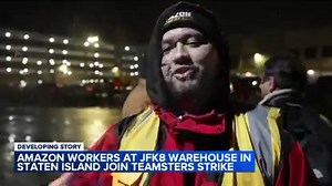 Amazon workers at Staten Island warehouse join thousands on strike