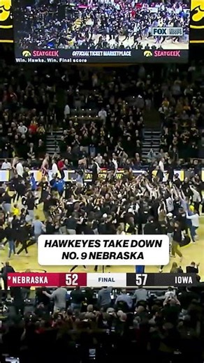 Court Storm in IOWA 🚨 #iowa #cbb #upset #cbb #cbk #collegebasketball
