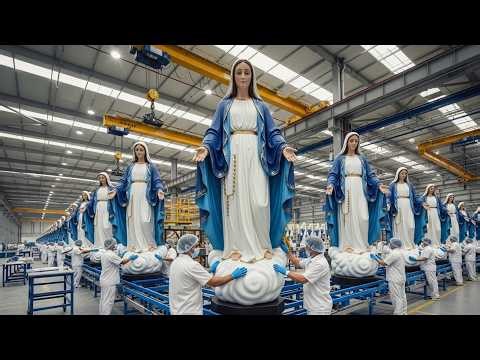 Massive Scale Holy Virgin Mary Statue Factory Production | How Million of Religious Statues Are Made