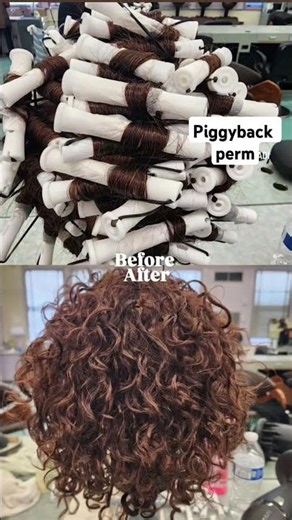 My first double rod piggyback perm eva ❤️ #piggybackperm #perm #doublerodperm