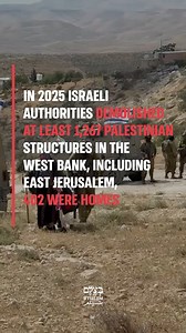 In 2025, Israeli authorities demolished at least 1267 structures on the pretext of “illegal construction” throughout the West Bank. Israeli planning and building authorities exploit Israel’s control in Area C to prevent Palestinian development and drive communities off their lands, as part of a systematic policy of ethnic cleansing in the West Bank. This year, Israel demolished more structures on the pretext of construction without permits than in any year since B’Tselem began documenting these 