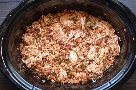 Slow Cooker One Pot Chicken Burrito Filling