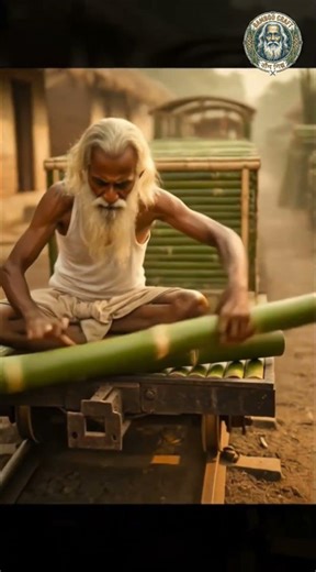 He built a giant train using only green bamboo! 🌿🚆