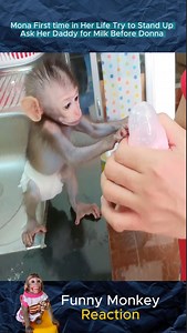 31K views · 509 reactions | Mona First time in Her Life Try to Stand Up Ask Her Daddy for Milk Before Donna | Best Videos | Facebook
