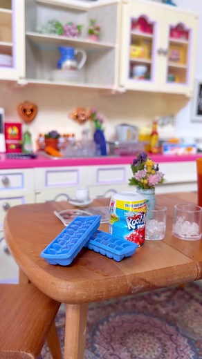 79K views · 2.9K reactions | Did you drink Kool-Aid as a child? What flavor was your favorite? Grape was mine. The miniature orange pitcher is a Tupperware magnet that fits perfectly in my tiny kitchen. The lilliputian Kool-Aid is a mini brand. ZURU Toys Kool - Aid Tupperware US & Canada - Sales Force #koolaid #tinykitchen #miniatures #minifood #tinyfood #tinythings #minibrands | Grandma Gets Real | Facebook