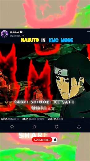 Naruto Kurama Chakra Mode 🔥 | Naruto KCM Power | #shorts