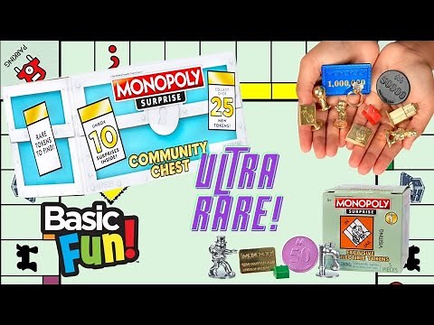 NEW! Monopoly Surprise Community Chest Collectible Tokens Unboxing! ULTRA RARE Walmart Exclusive