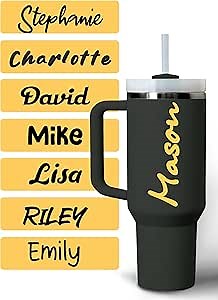 Custom Name Stickers Lettering Decal - Personalized Name Stickers for Laptop, Cups, Cars - Waterproof, UV Resistant Custom Vinyl Lettering - Vinyl Name Stickers from 4 to 50 Inch