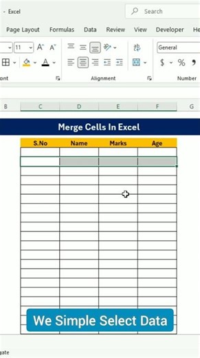 Merge Cells In Seconds In Excel #excel #exceltips #exceltrick #exceltutorial
