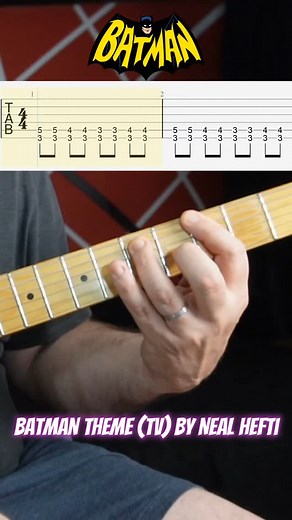 #Tutorial Batman Theme (TV) by Neal Hefti Guitar Intro #guitartutorial #guitarcover #electricguitar #learnmontiktok #guitarlesson #guitartok #fyp #BatmanThemeTV #NealHefti #rockblues #riffrock #skullstrings | Tony GALDI