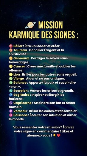 🪐 Votre mission karmique par signe #zodiaque #astrologie #horoscope #signesduzodiaque
