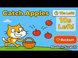 Scratch Apple Catch Game — Timer and Restart Feature Tutorial | EP2
