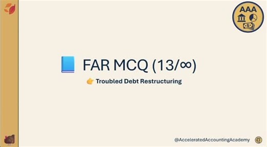 Accelerated Accounting Academy on Instagram: "⚫️ Debt restructuring ⚪️ What qualifies and what doesn’t ⚫️ Concession + difficulty ⚪️ Want more practice problems + resources? Link in bio. #accounting #cpaprep #accountingstudent #cpaexam #learnoninstagram"