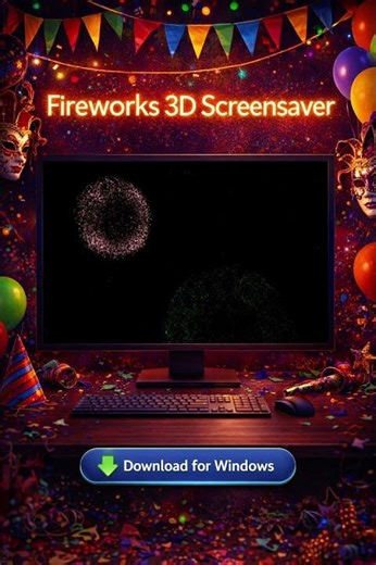 Fireworks 3D Screensaver for Windows #fireworks #screensaver #screensaver4k #download #windows11