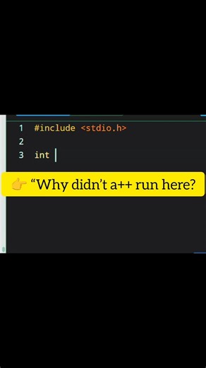 C sizeof() Trap 😱 Why a++ Didn’t Increment? #shorts #cprogramming #codewithrtech #python #coding