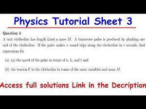 Phy 102 Tutorial sheet 3 Solutions