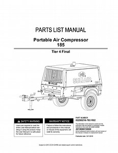 Paper Manual - 185 Portable Air Compressor Service Parts List Manual Fits 185 - Etsy