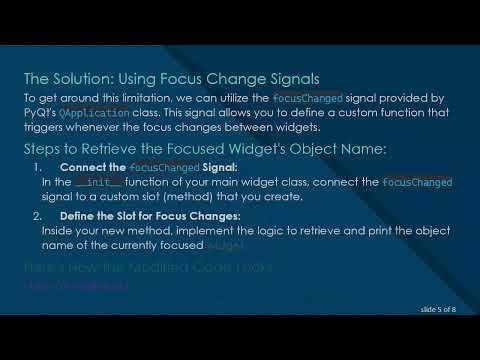How to Get the Currently Focused Widget Object Name in PyQt5