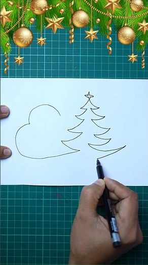 One Line Christmas Tree ✏️ | Easy Minimal Art for Beginners